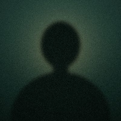 Portrait illustratif abstrait, silhouette sur fond vert profond